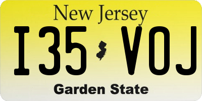 NJ license plate I35VOJ