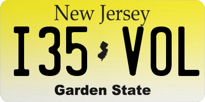 NJ license plate I35VOL