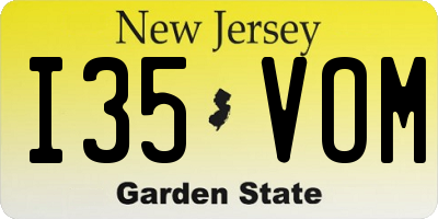 NJ license plate I35VOM
