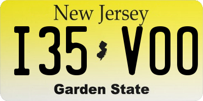 NJ license plate I35VOO