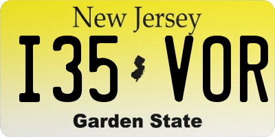 NJ license plate I35VOR