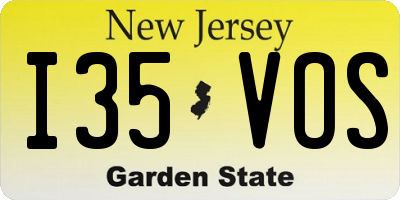 NJ license plate I35VOS