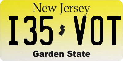NJ license plate I35VOT