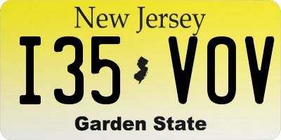 NJ license plate I35VOV