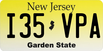 NJ license plate I35VPA