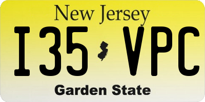 NJ license plate I35VPC