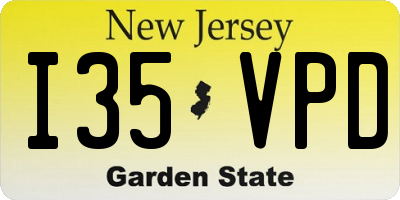 NJ license plate I35VPD