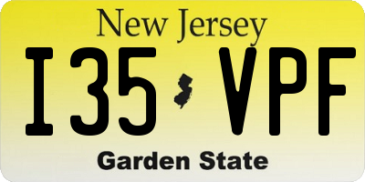 NJ license plate I35VPF