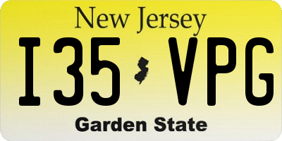 NJ license plate I35VPG