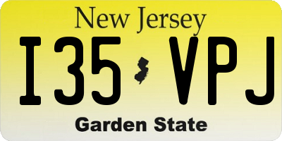 NJ license plate I35VPJ
