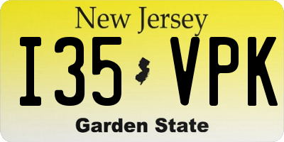 NJ license plate I35VPK