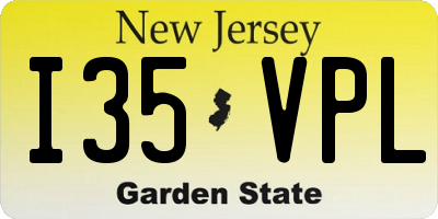 NJ license plate I35VPL