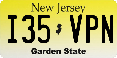 NJ license plate I35VPN