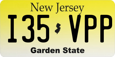 NJ license plate I35VPP