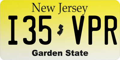NJ license plate I35VPR