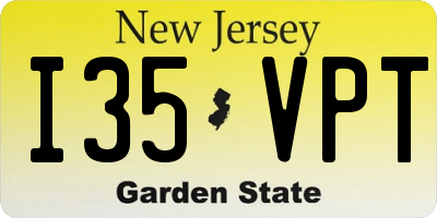 NJ license plate I35VPT