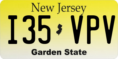 NJ license plate I35VPV