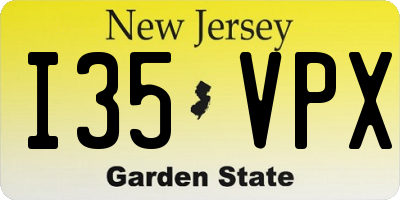 NJ license plate I35VPX