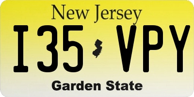 NJ license plate I35VPY
