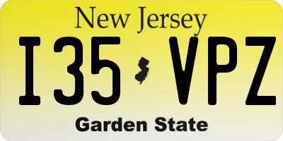 NJ license plate I35VPZ