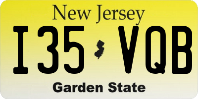 NJ license plate I35VQB