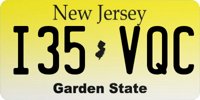 NJ license plate I35VQC