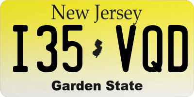 NJ license plate I35VQD