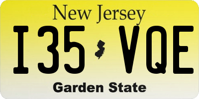 NJ license plate I35VQE