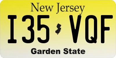 NJ license plate I35VQF