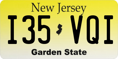 NJ license plate I35VQI