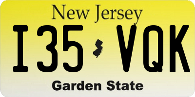 NJ license plate I35VQK