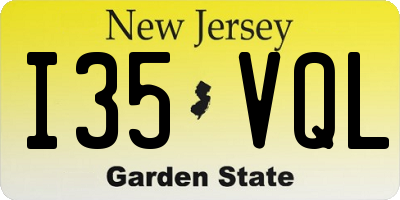 NJ license plate I35VQL