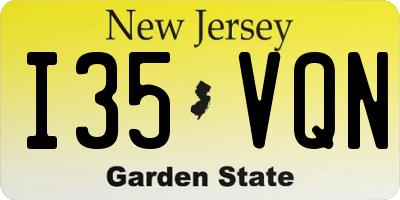 NJ license plate I35VQN