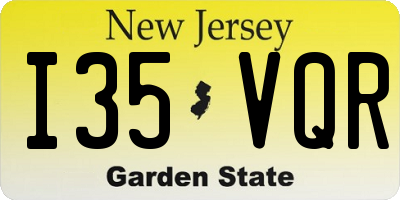 NJ license plate I35VQR
