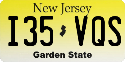 NJ license plate I35VQS