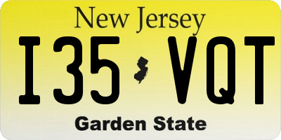 NJ license plate I35VQT