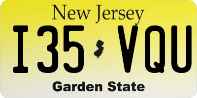 NJ license plate I35VQU