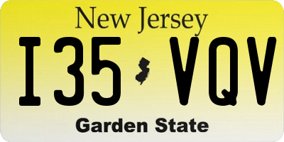 NJ license plate I35VQV