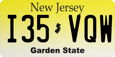 NJ license plate I35VQW