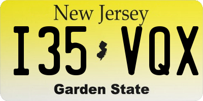 NJ license plate I35VQX