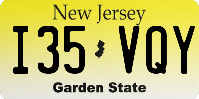 NJ license plate I35VQY