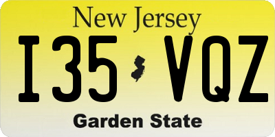 NJ license plate I35VQZ