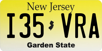 NJ license plate I35VRA