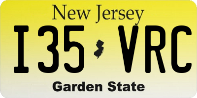 NJ license plate I35VRC