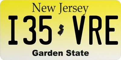 NJ license plate I35VRE