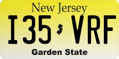 NJ license plate I35VRF