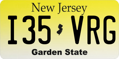 NJ license plate I35VRG
