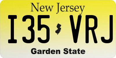 NJ license plate I35VRJ