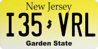 NJ license plate I35VRL