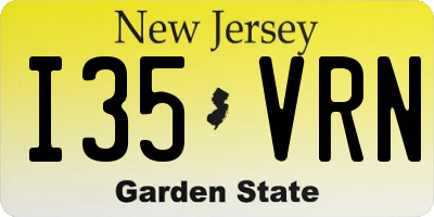 NJ license plate I35VRN